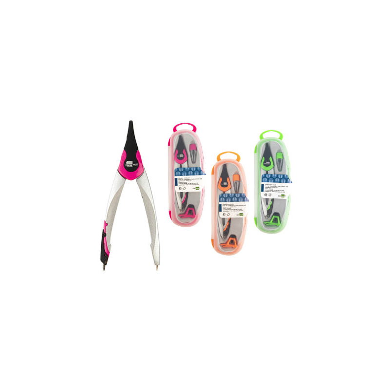 Compas liderpapel adaptador universal y minas colores surtidos