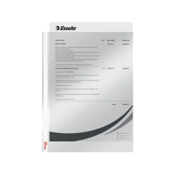 Funda multitaladro esselte din a4 polipropileno cristal con refuerzo bolsa de 100 unidades