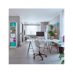 Portarrollo sobremesa leitz wow dual para cintas 33 mt color blanco/turquesa