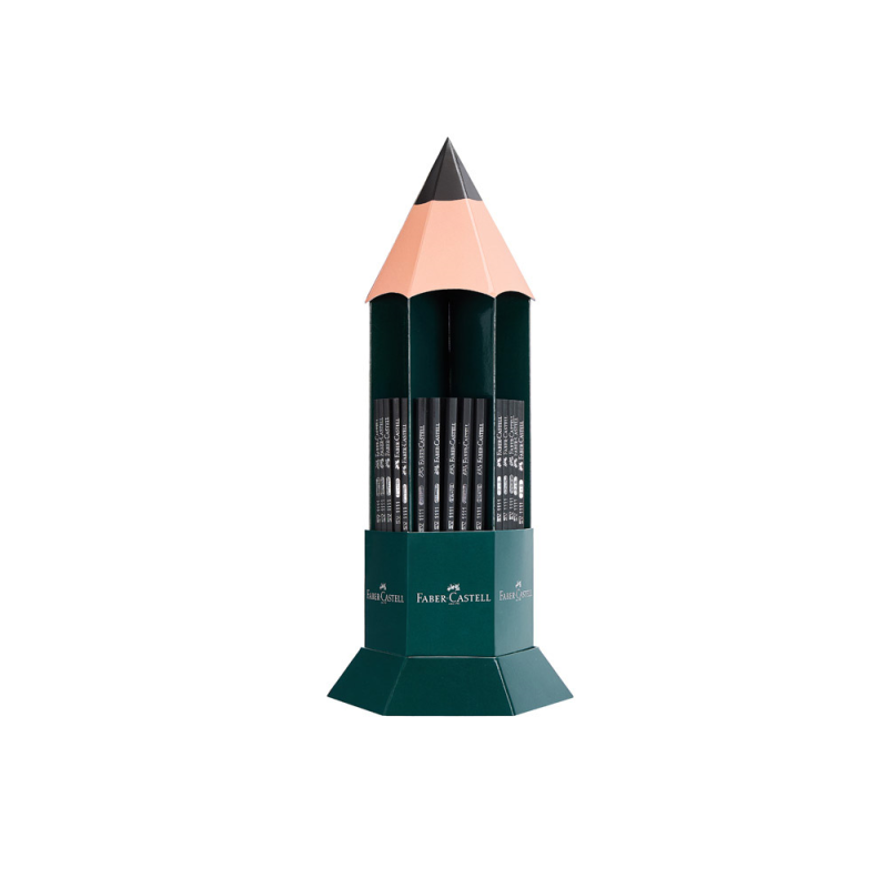 Lapices grafito faber castell 1111 expositor de sobremesa de 120 unidades graduaciones surtidas