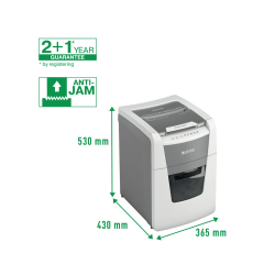Destructora de documentos leitz iq auto+ para pequeña oficina 100 p5 blanca