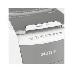 Destructora de documentos leitz iq auto+ para pequeña oficina 100 p5 blanca