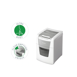 Destructora de documentos leitz iq auto+ para pequeña oficina 100 p5 blanca