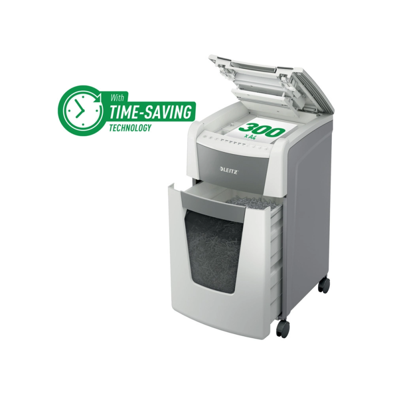 Destructora de documentos leitz iq auto+ office 300 p5 blanca