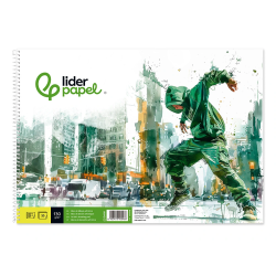 Bloc dibujo liderpapel artistico urban espiral 230x325mm 20 hojas 130g/m2 sin recuadro perforado