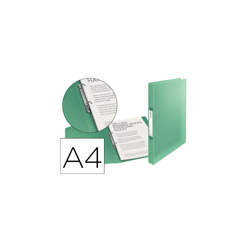 Carpeta esselte 2 anillas 25 mm din a4 colour ice polipropileno color verde