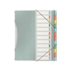 Carpeta esselte clasificadora colour ice polipropileno din a4 color transparente 12 separadores colores cierre