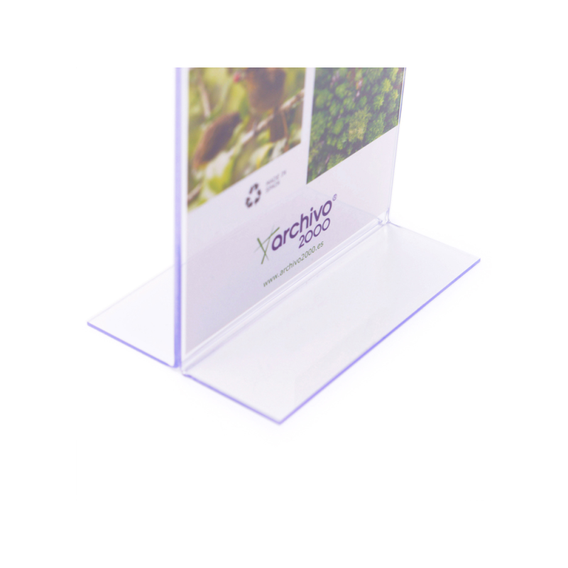 Expositor sobremesa archivo 2000 con forma t poliestireno transparente din a3 horizontal 100x420x305 mm