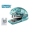 Grapadora rapid mini baby ray colour ice f4 capacidad 10 hojas usa grapas 24/6 y 26/6 color verde en blister
