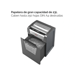 Destructora de documentos rexel momentum m510 capacidad de corte 10 hojas destruye grapas y clips papelera 23 l