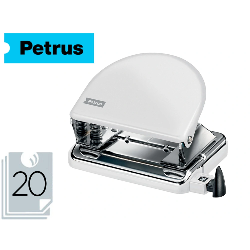 Taladrador petrus 52 wow blanco metalizado capacidad 20 hojas en blister