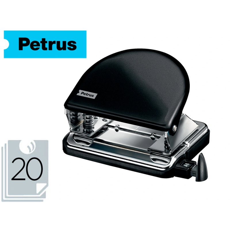Taladrador petrus 52 wow negro metalizado capacidad 20 hojas en blister
