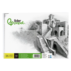Bloc dibujo liderpapel lineal historico espiral 230x325mm 20 hojas 130g/m2 con recuadro perforado
