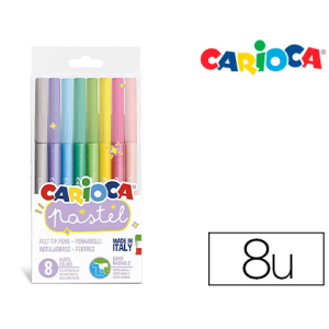 Rotulador carioca pastel blister de 8 unidades colores surtidos