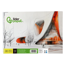 Bloc dibujo liderpapel lineal vanguardia espiral 230x325mm 20 hojas 130g/m2 con recuadro perforado