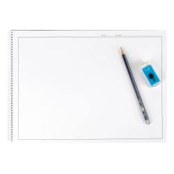 Bloc dibujo liderpapel lineal vanguardia espiral 230x325mm 20 hojas 130g/m2 con recuadro perforado