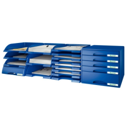Bandeja sobremesa leitz plus jumbo opaca color azul 255x357x103 mm