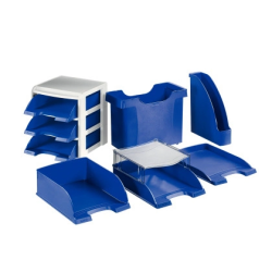 Bandeja sobremesa leitz plus jumbo opaca color azul 255x357x103 mm