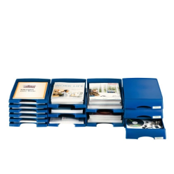 Bandeja sobremesa leitz plus jumbo opaca color azul 255x357x103 mm