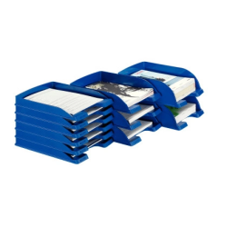 Bandeja sobremesa leitz plus jumbo opaca color azul 255x357x103 mm