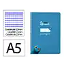 Cuaderno espiral liderpapel a5 pautaguia tapa blanda 40h 75gr cuadro pautado 2,5mm color azul