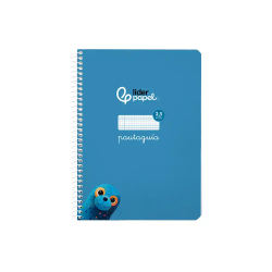 Cuaderno espiral liderpapel a5 pautaguia tapa blanda 40h 75gr cuadro pautado 2,5mm color azul