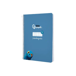 Cuaderno espiral liderpapel a5 pautaguia tapa blanda 40h 75gr cuadro pautado 2,5mm color azul