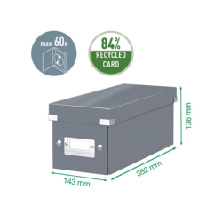 Fichero cd leitz click&store carton plastificado capacidad 30 cd color negro 143x147x352 mm