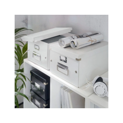 Caja almacenamiento leitz click&store wow carton reciclado color blanco 281x200x369 mm