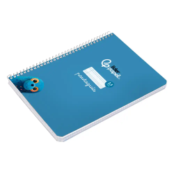 Cuaderno espiral liderpapel a5 pautaguia tapa blanda 40h 75gr cuadro pautado 2,5mm color azul