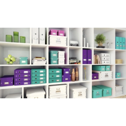 Caja almacenamiento leitz click&store wow carton reciclado color blanco 281x200x369 mm