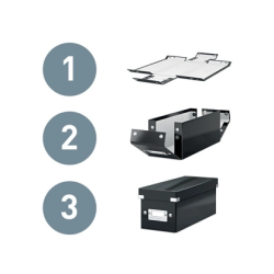 Caja almacenamiento leitz click&store wow carton reciclado color negro 281x200x369 mm