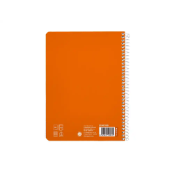 Cuaderno espiral liderpapel a5 pautaguia tapa blanda 40h 75gr cuadro pautado 2,5mm color naranja