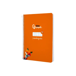 Cuaderno espiral liderpapel a5 pautaguia tapa blanda 40h 75gr cuadro pautado 2,5mm color naranja