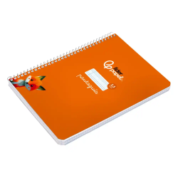 Cuaderno espiral liderpapel a5 pautaguia tapa blanda 40h 75gr cuadro pautado 2,5mm color naranja