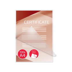 Bolsa de plastificar gbc din a4 2x125 micras autoadhesiva caja de 100 unidades