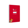 Cuaderno espiral liderpapel a5 pautaguia tapa blanda 40h 75gr cuadro pautado 2,5mm color rojo