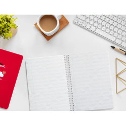 Cuaderno espiral liderpapel a5 pautaguia tapa blanda 40h 75gr cuadro pautado 2,5mm color rojo