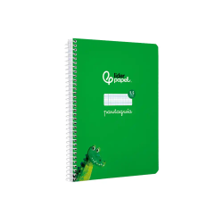 Cuaderno espiral liderpapel a5 pautaguia tapa blanda 40h 75gr cuadro pautado 2,5mm color verde