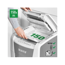 Destructora de documentos leitz iq auto+ office 150 capacidad de corte 150 hojas destruye grapas y clips