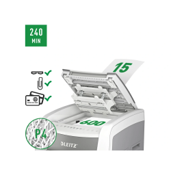 Destructora de documentos leitz iq auto+ office pro 600 capacidad de corte 600 hojas destruye grapas y clips