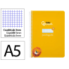 Cuaderno espiral liderpapel a5 pautaguia tapa blanda 40h 75gr cuadro pautado 3mm color amarillo