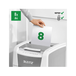 Destructora de documentos leitz iq auto+ 100 capacidad de corte 100 hojas destruye grapas y clips