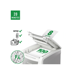 Destructora de documentos leitz iq auto+ 100 capacidad de corte 100 hojas destruye grapas y clips