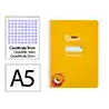 Cuaderno espiral liderpapel a5 pautaguia tapa blanda 40h 75gr cuadro pautado 3mm color amarillo