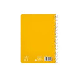 Cuaderno espiral liderpapel a5 pautaguia tapa blanda 40h 75gr cuadro pautado 3mm color amarillo