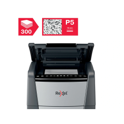 Destructora de documentos rexel optimum auto+ 300m capacidad de corte 300 hojas destruye grapas clips y