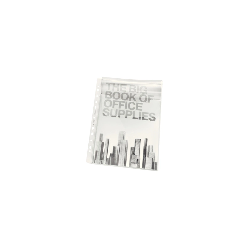 Funda multitaladro leitz con fuelle din a4 180 mc cristal pack de 5 unidades