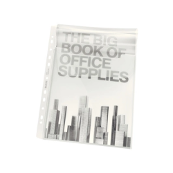 Funda multitaladro leitz con fuelle din a4 180 mc cristal pack de 5 unidades