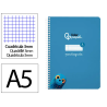 Cuaderno espiral liderpapel a5 pautaguia tapa blanda 40h 75gr cuadro pautado 3mm color azul